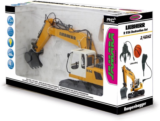 Excavadora Teledirigida Liebherr R936 1:20 2,4GHz Destruction-Set con Pinza y Martillo de Demolicion